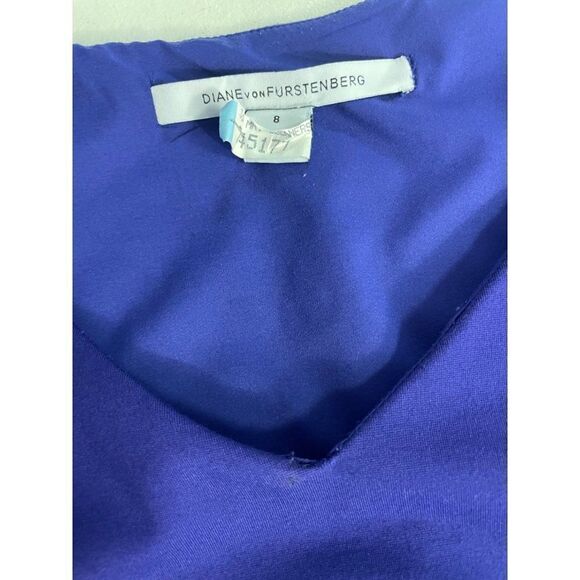 Diane von Furstenberg DVF Jori ruched Purple Sleeveless Dress 6 8 - Picture 6 of 6